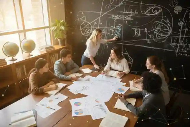 A math teacher giving a lesson.