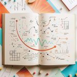 Concept d'analyse de données ou de 'data visualization' : un carnet ouvert rempli de graphiques et de diagrammes complexes dessinés à la main.